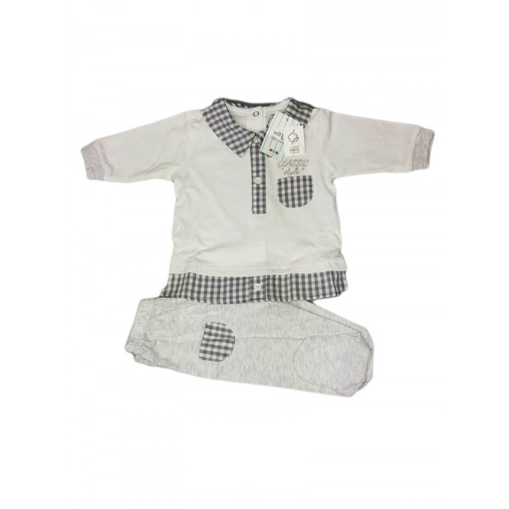 Ensemble 2pcs chemise et guêtres bébé garçon Will B blanc gris 1 - 3 mois