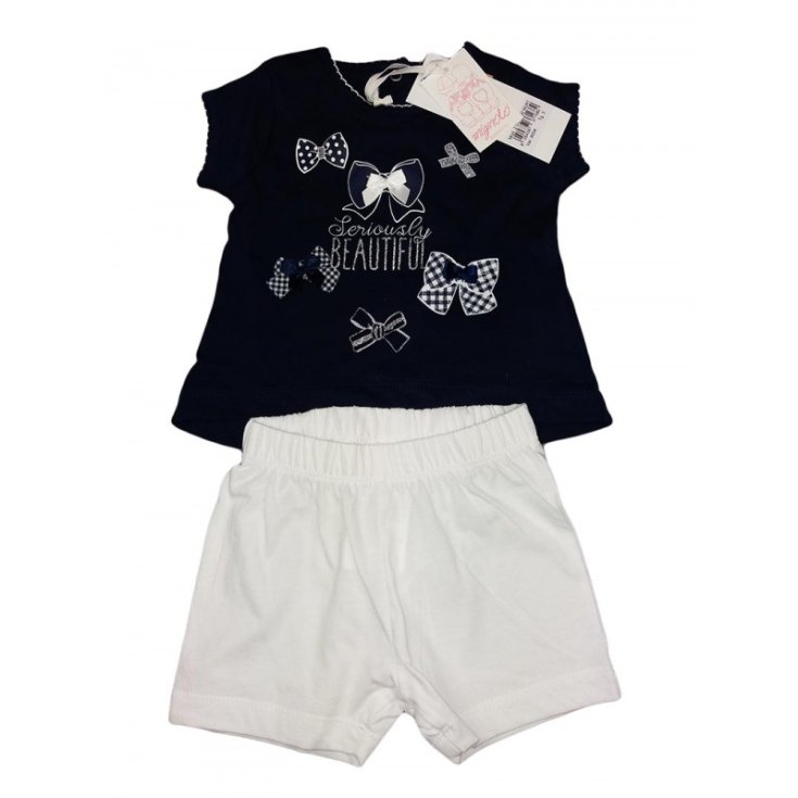 Ensemble t-shirt et short bébé nouveau-né garçon Dodipetto Petit doigt bleu 3 m