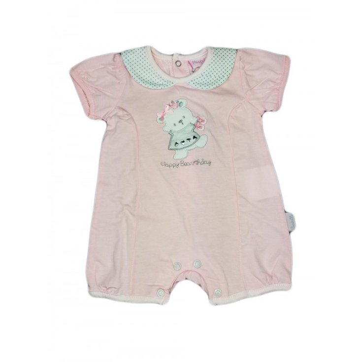 Barboteuse bébé fille manches mi-longues Rose pastel 3 - 6 mois