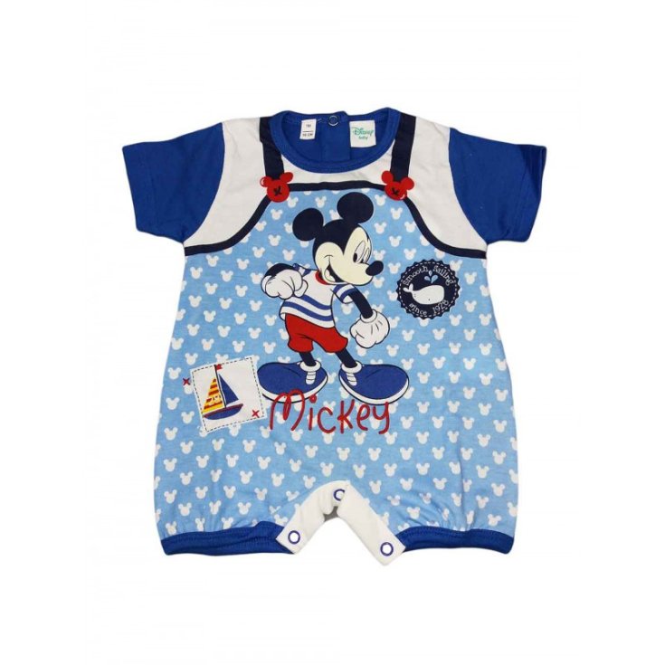 Barboteuse bébé fille Ellepi Disney baby Mickey bleu 6 m