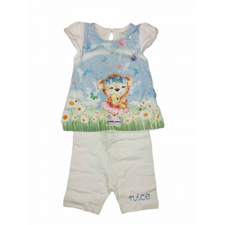 Ensemble short t-shirt bébé fille Ellepi blanc 3 m