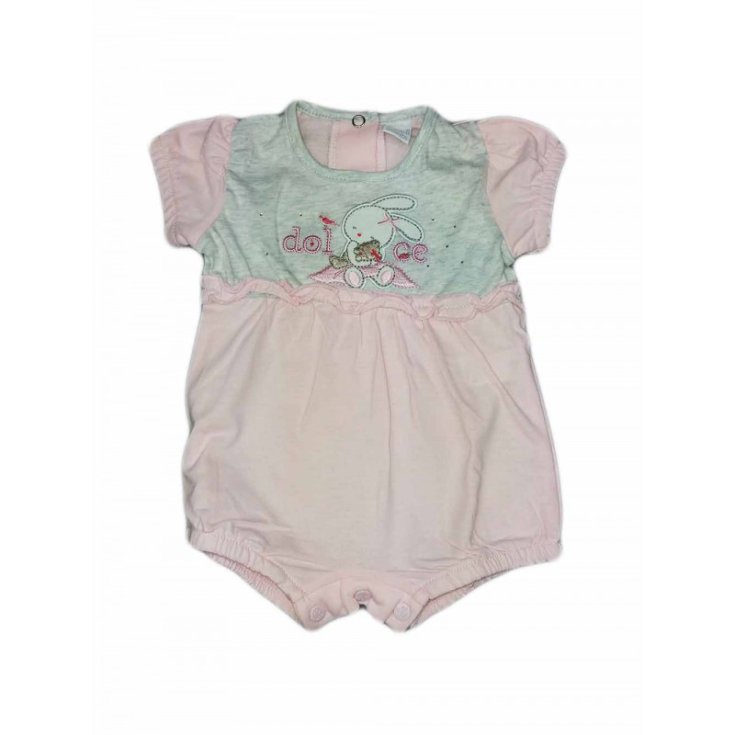 Ellpi bébé fille demi manches barboteuse barboteuse blanc rose 3 m