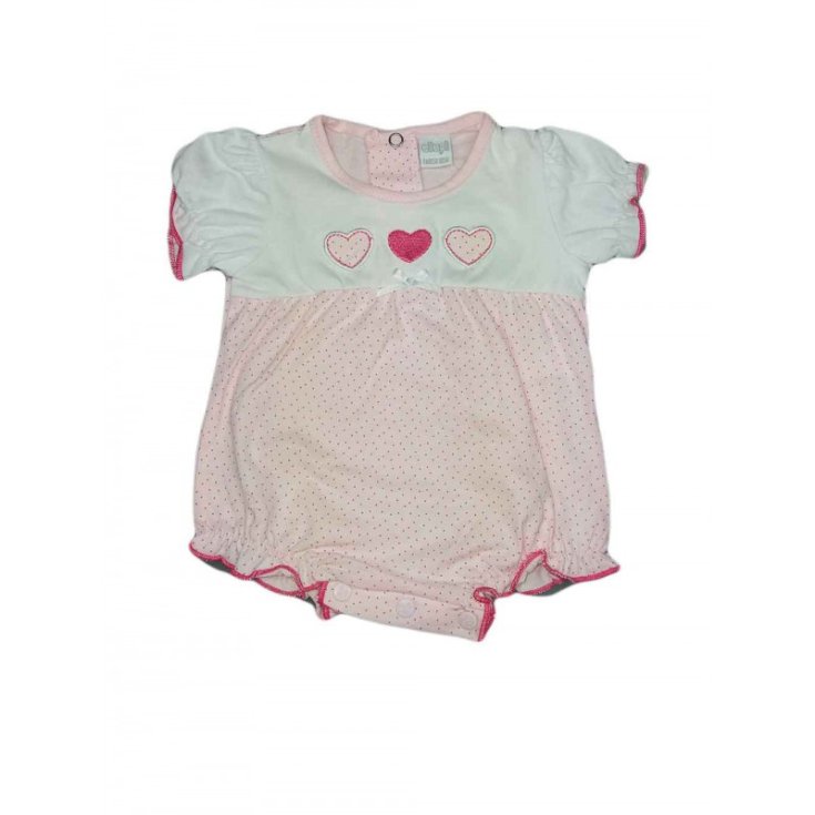 Elpi barboteuse bébé fille manches mi-longues blanc rose 6 m