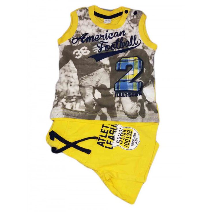 Maillot complet débardeur short bébé garçon Ellepi jaune 18 m