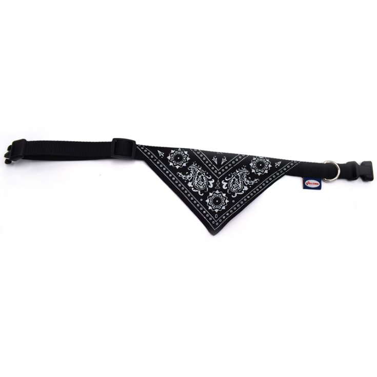 COLLIER BANDANA EN NYLON NOIR RECORD 1,6X30