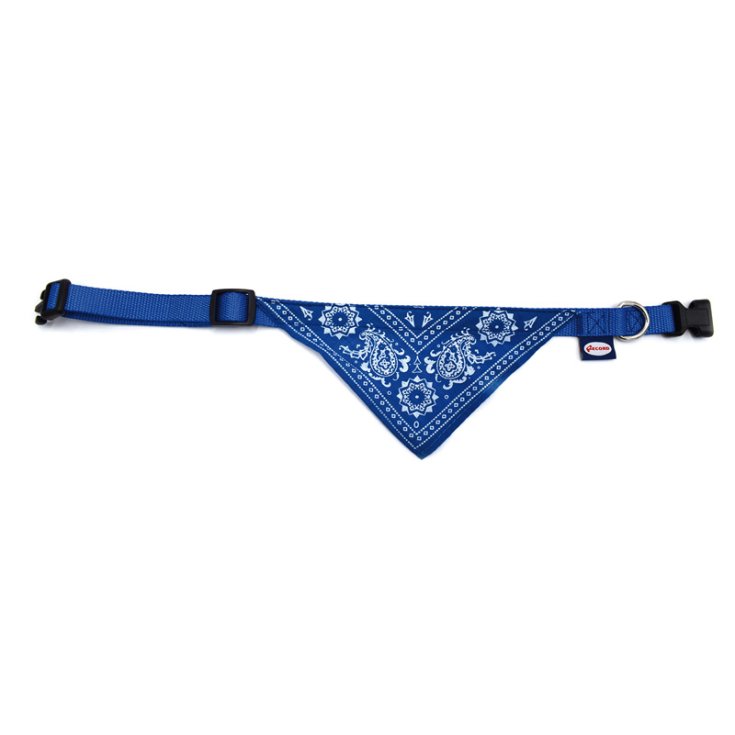 COLLIER RECORD NYLON BANDANA BLEU 2,5X55
