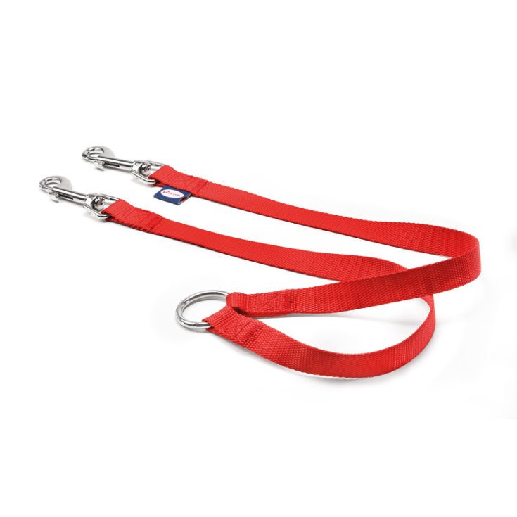 COUPLEUR DE CHIEN RECORD EN NYLON ROUGE 2X45