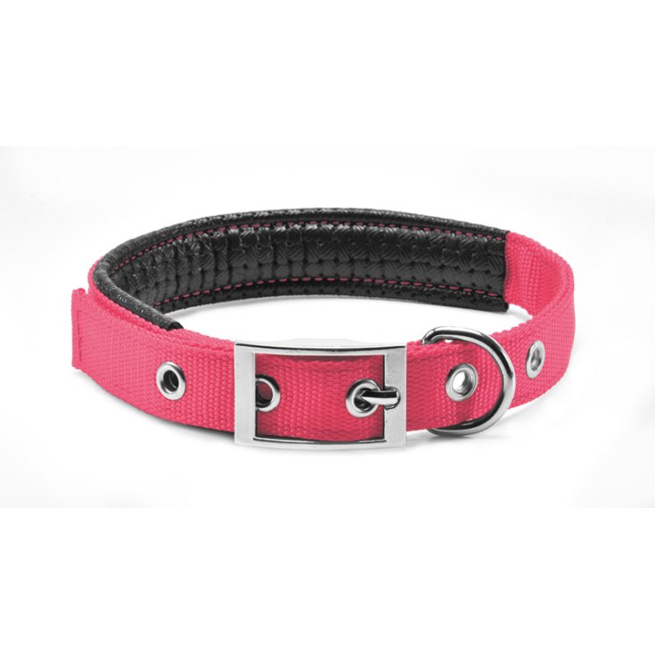 COLLIER EN NYLON REMBOURRÉ DOUX ROSE RECORD