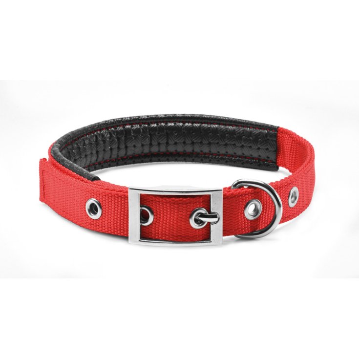 COLLIER EN NYLON REMBOURRÉ DOUX RECORD ROUGE