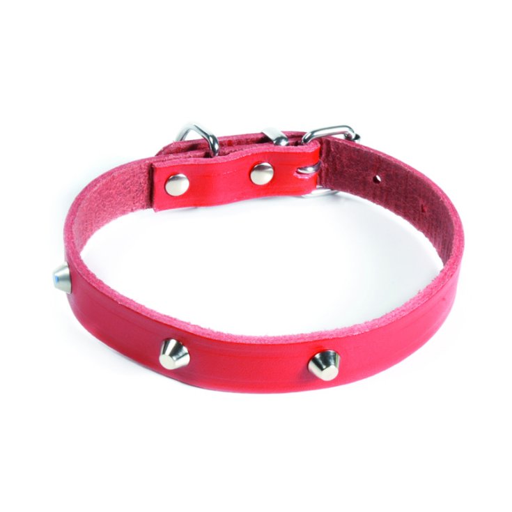 COLLIER RECORD À CLOUS ROUGE 4X65 CM