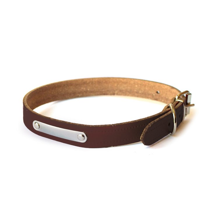 COLLIER D'ENREGISTREMENT AVEC PLAQUE MARRON 3X5
