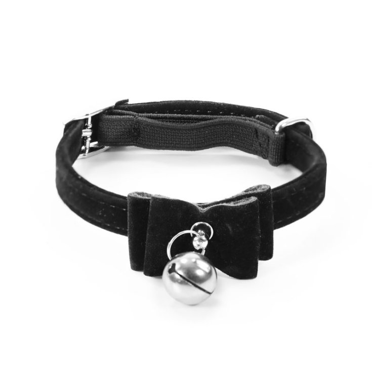 COLLIER POUR CHAT RECORD EN VELOURS AVEC NŒUD