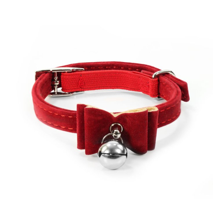 COLLIER POUR CHAT RECORD EN VELOURS AVEC NŒUD