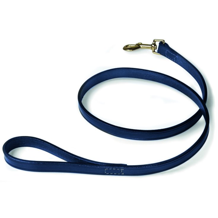 LAISSE EN CUIR COUSU BLEU RECORD 1,8X1