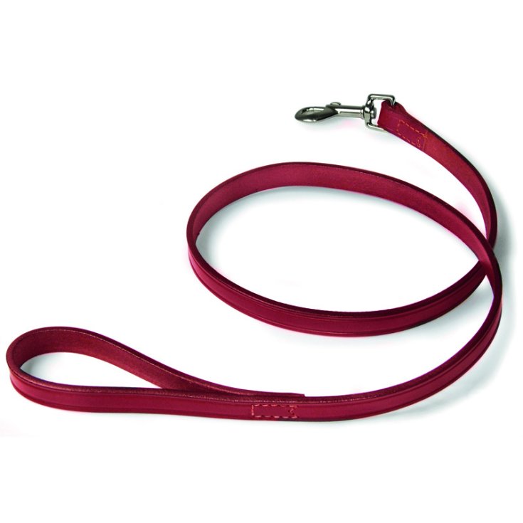 LAISSE EN CUIR COUSU ROUGE RECORD 1,8