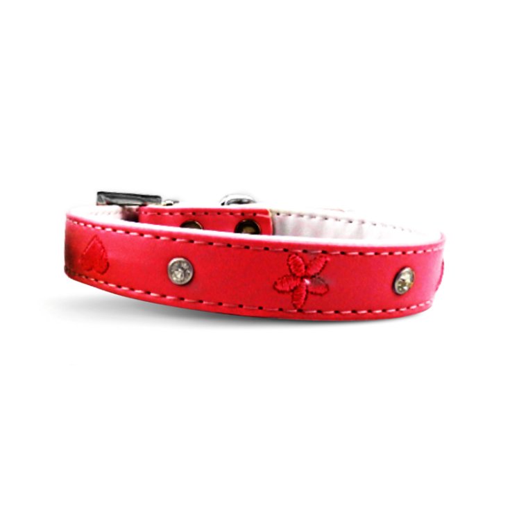 COLLIER EN CUIR ÉCOLOGIQUE RECORD SPRING ROUGE 1,5