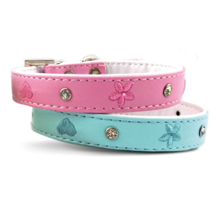 COLLIER EN SIMILI CUIR ROSE RECORD PRINTEMPS 1,5X
