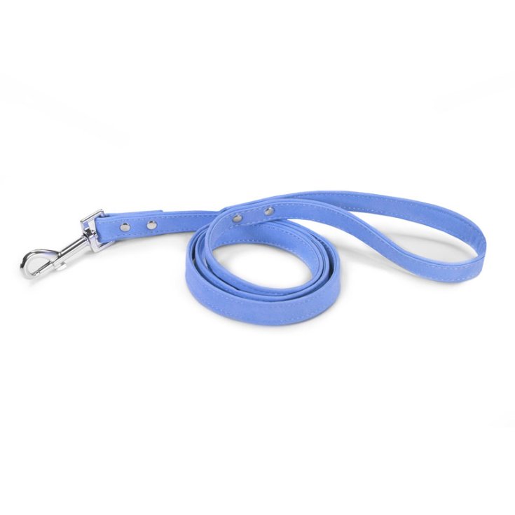 LAISSE POUR CHIEN RECORD CUIRETTE BLEU CLAIR