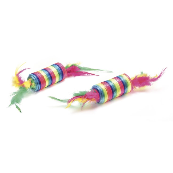 CYLINDRE ARC-EN-CIEL CAT&RINA 2 AVEC PLUMES