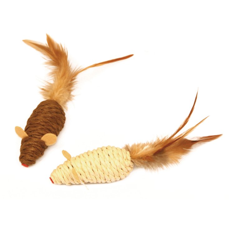 CAT&RINA 2 SOURIS CORDE AVEC PLUMES 5 C