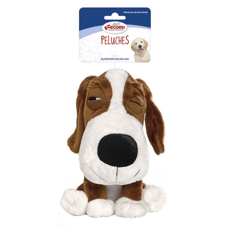 RECORD PELUCHE CHIEN PARESSEUX, 3 COULEURS 20 CM